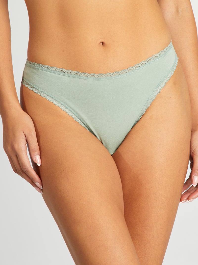 Lot de 2 culottes en coton vert - Kiabi