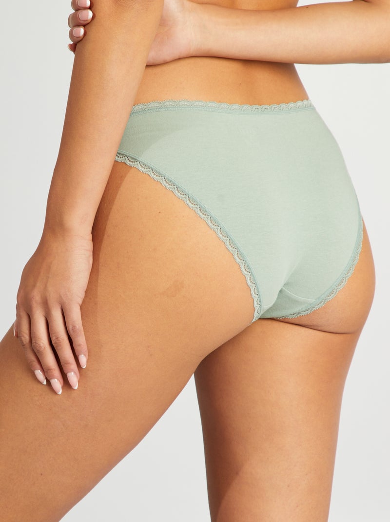 Lot de 2 culottes en coton vert - Kiabi