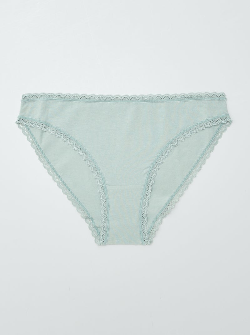 Lot de 2 culottes en coton vert - Kiabi