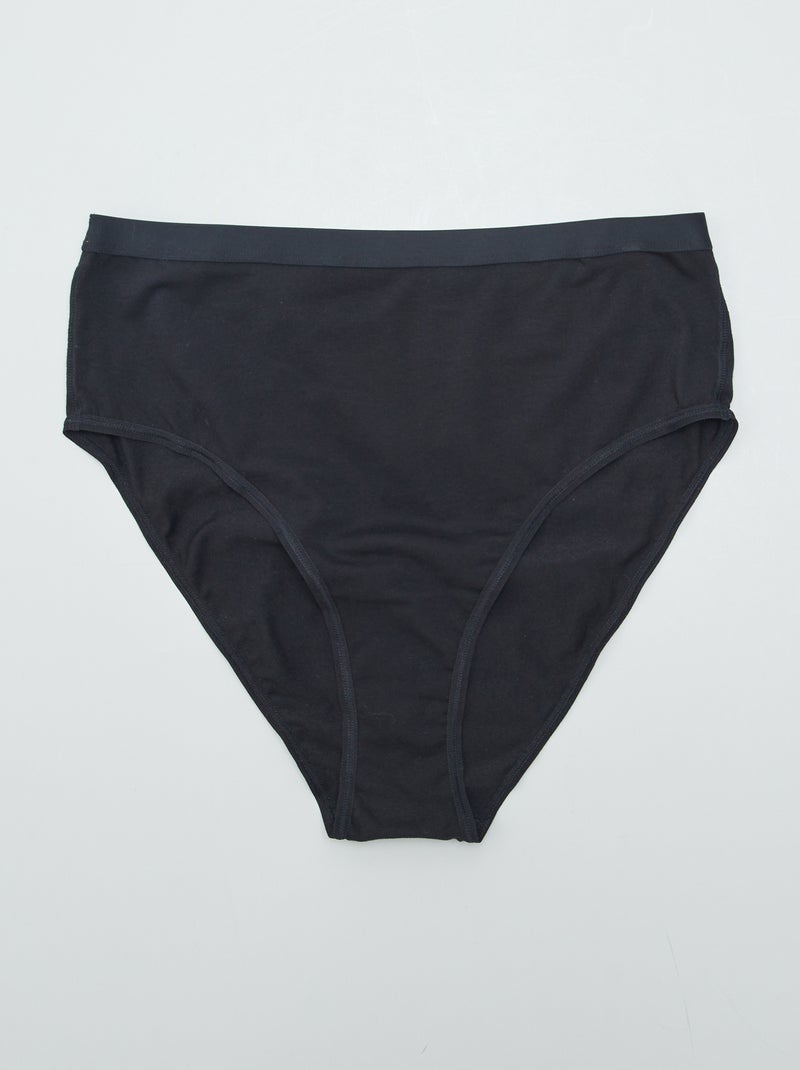 Lot de 2 culottes hautes - collection facile à enfiler Vert/noir - Kiabi