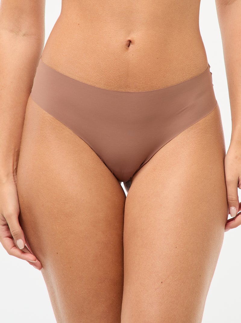 Lot de 2 culottes invisibles en microfibre Marron - Kiabi