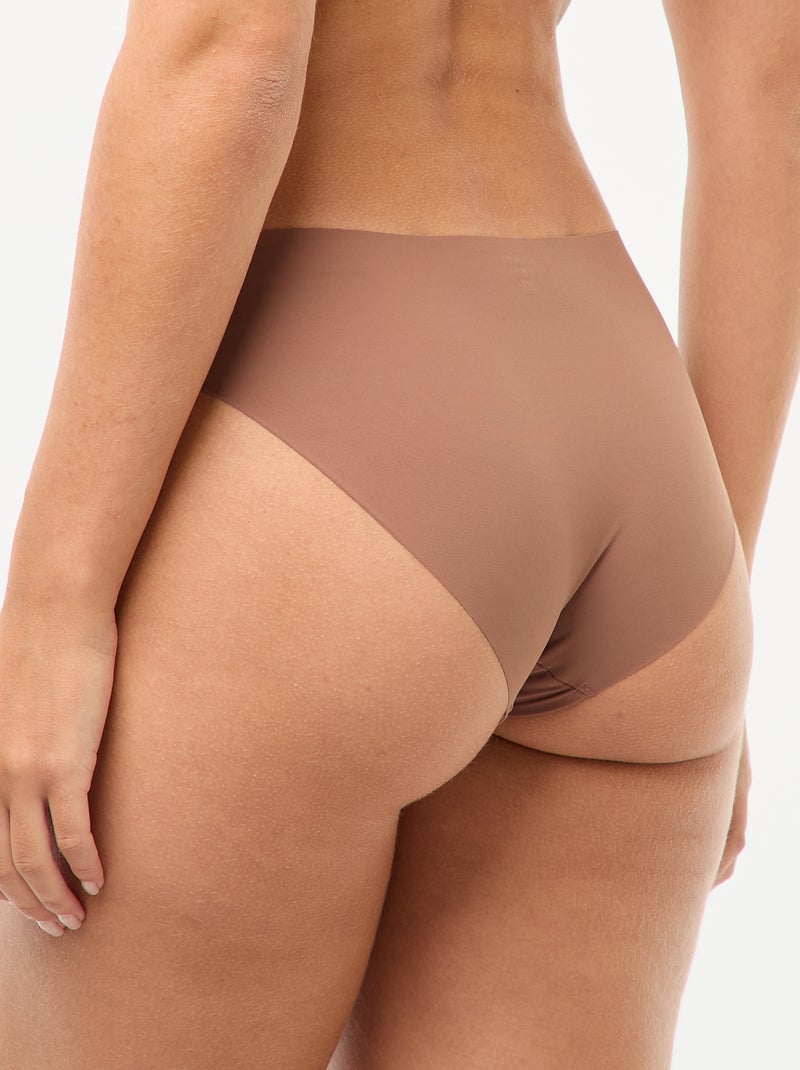 Lot de 2 culottes invisibles en microfibre Marron - Kiabi