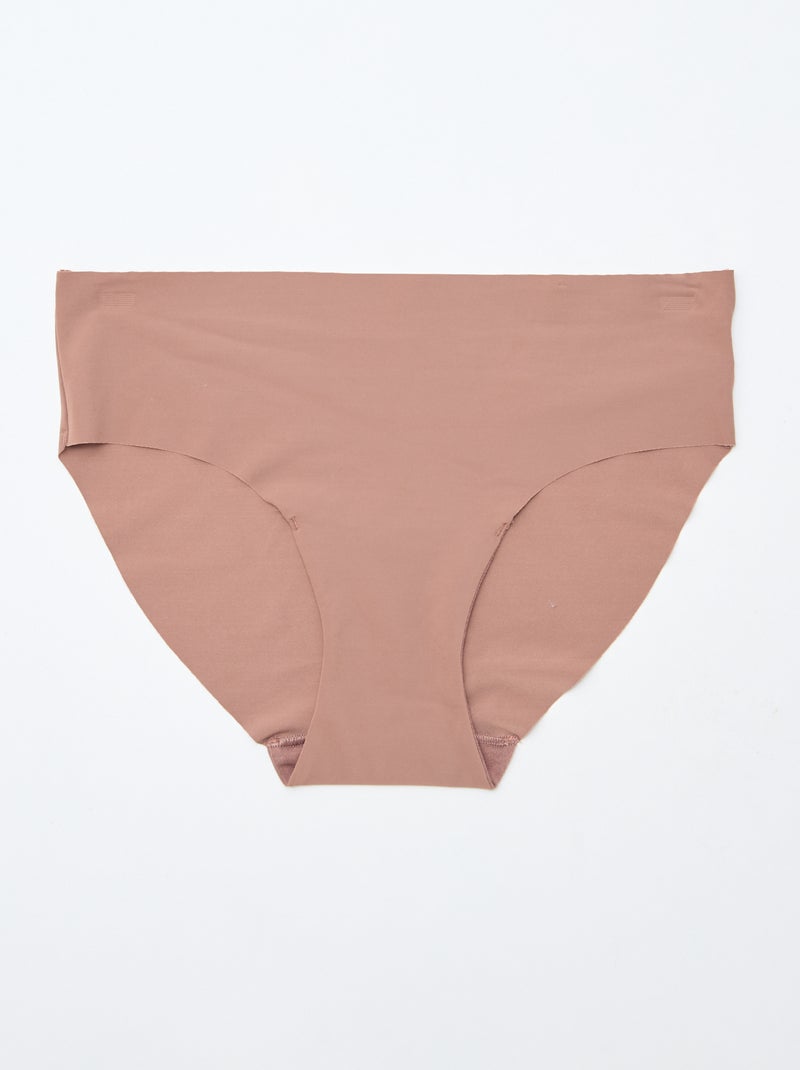 Lot de 2 culottes invisibles en microfibre Marron - Kiabi
