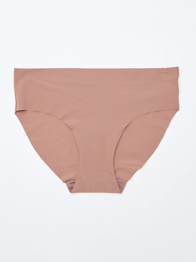 Lot de 2 culottes invisibles en microfibre Marron - Kiabi