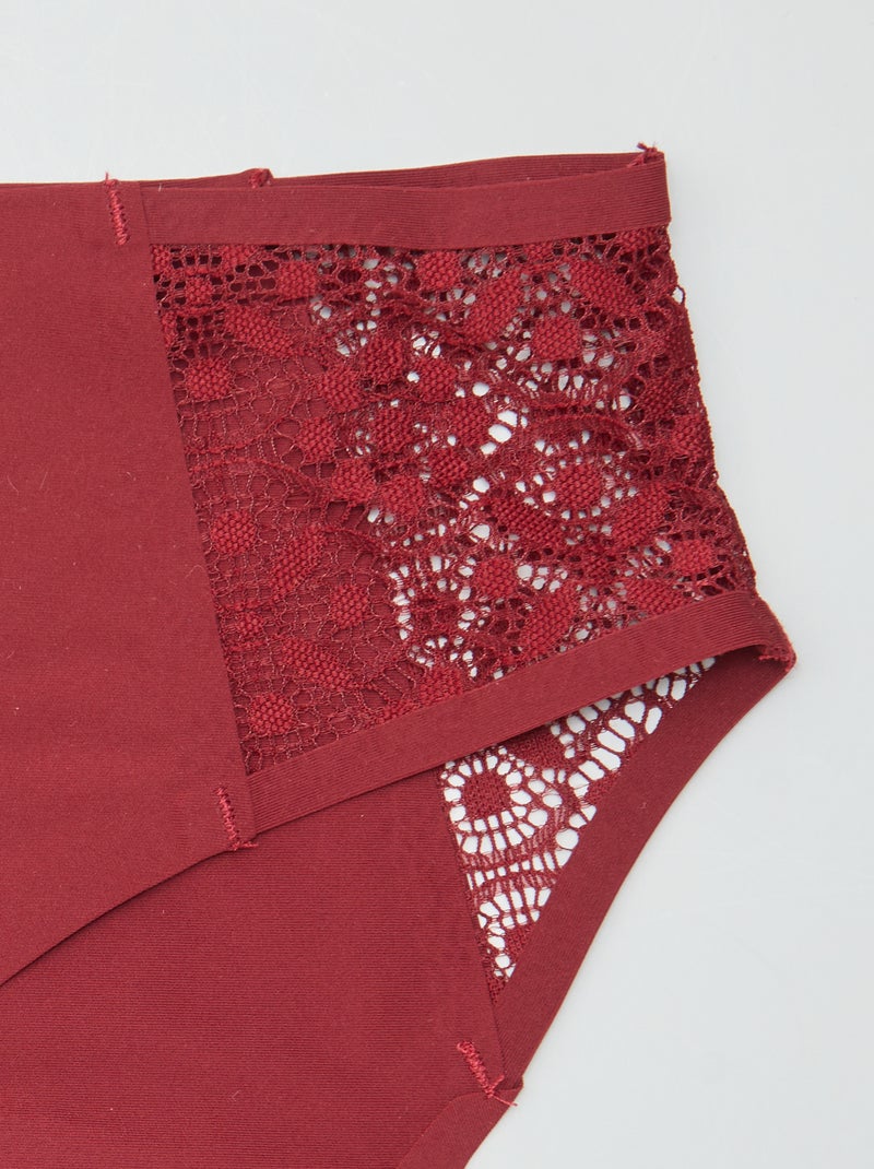 Lot de 2 culottes menstruelles flux léger Rouge/Noir - Kiabi