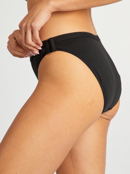 Lot de 2 culottes menstruelles lavables coton  - collection facile à enfiler - Kiabi