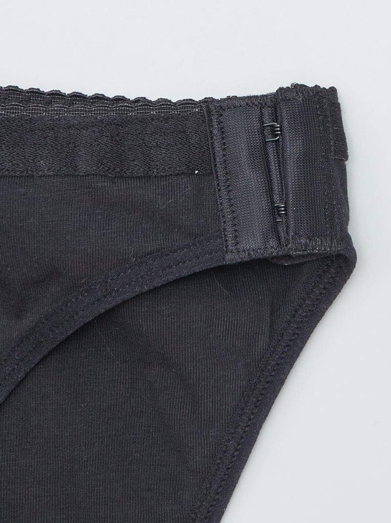 Lot de 2 culottes menstruelles lavables coton  - collection facile à enfiler Noir - Kiabi