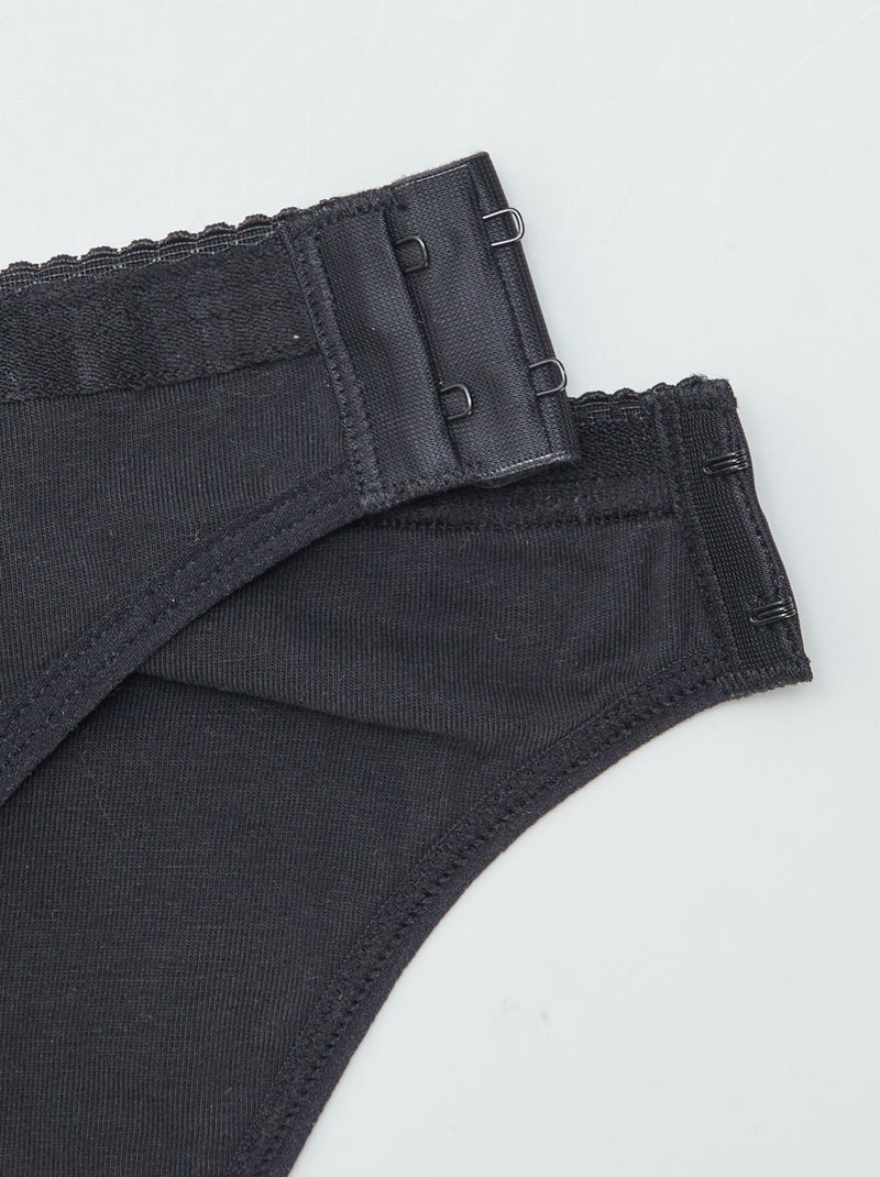 Lot de 2 culottes menstruelles lavables coton  - collection facile à enfiler Noir - Kiabi