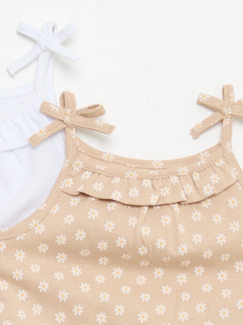 Lot de 2 débardeurs à bretelles Beige - Kiabi