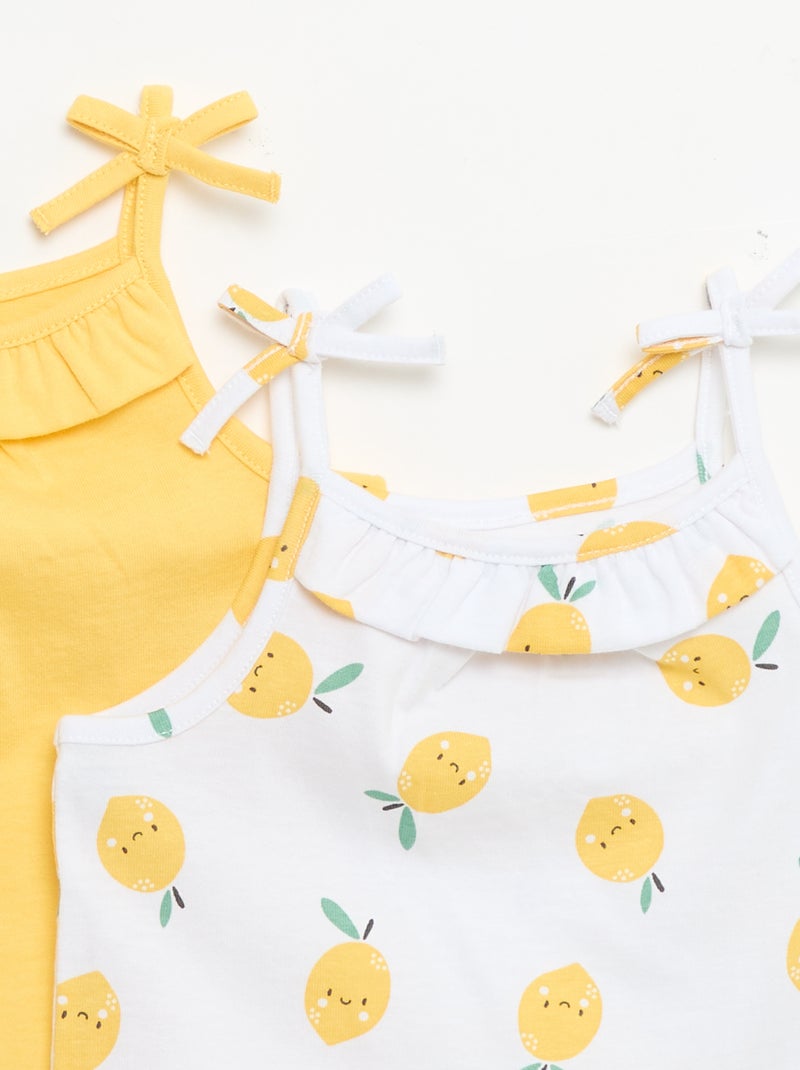 Lot de 2 débardeurs à bretelles Jaune - Kiabi