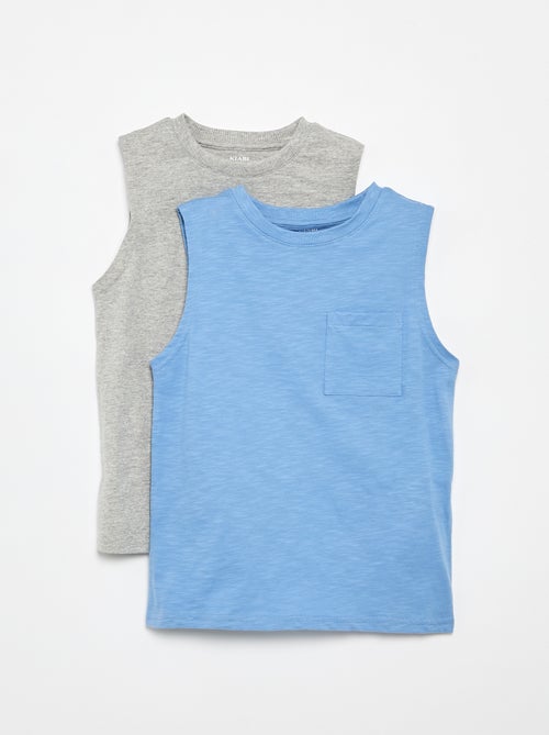 Lot de 2 débardeurs avec poche poitrine - Kiabi