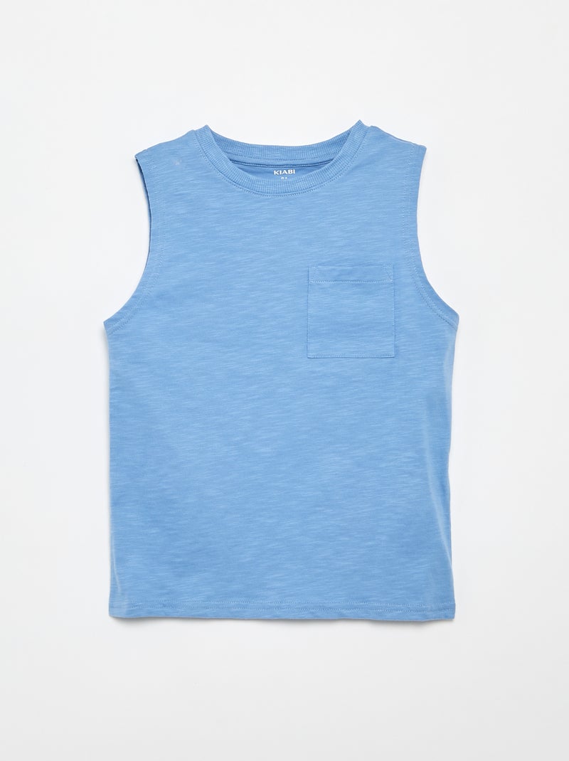 Lot de 2 débardeurs avec poche poitrine Bleu - Kiabi