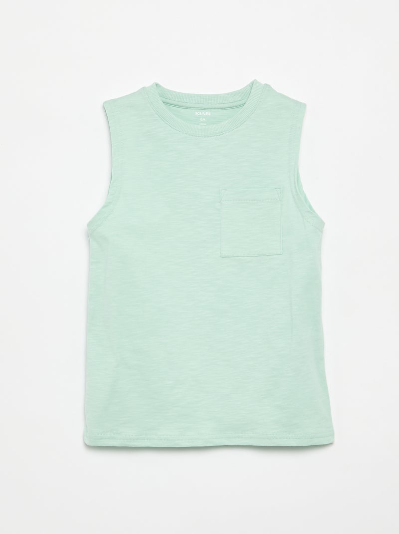 Lot de 2 débardeurs avec poche poitrine Vert - Kiabi