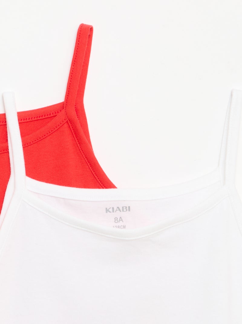 Lot de 2 débardeurs Blanc - Kiabi