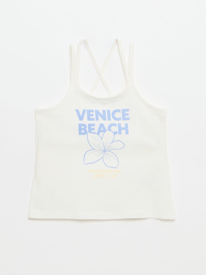 Lot de 2 débardeurs dont 1 imprimé Blanc - Kiabi