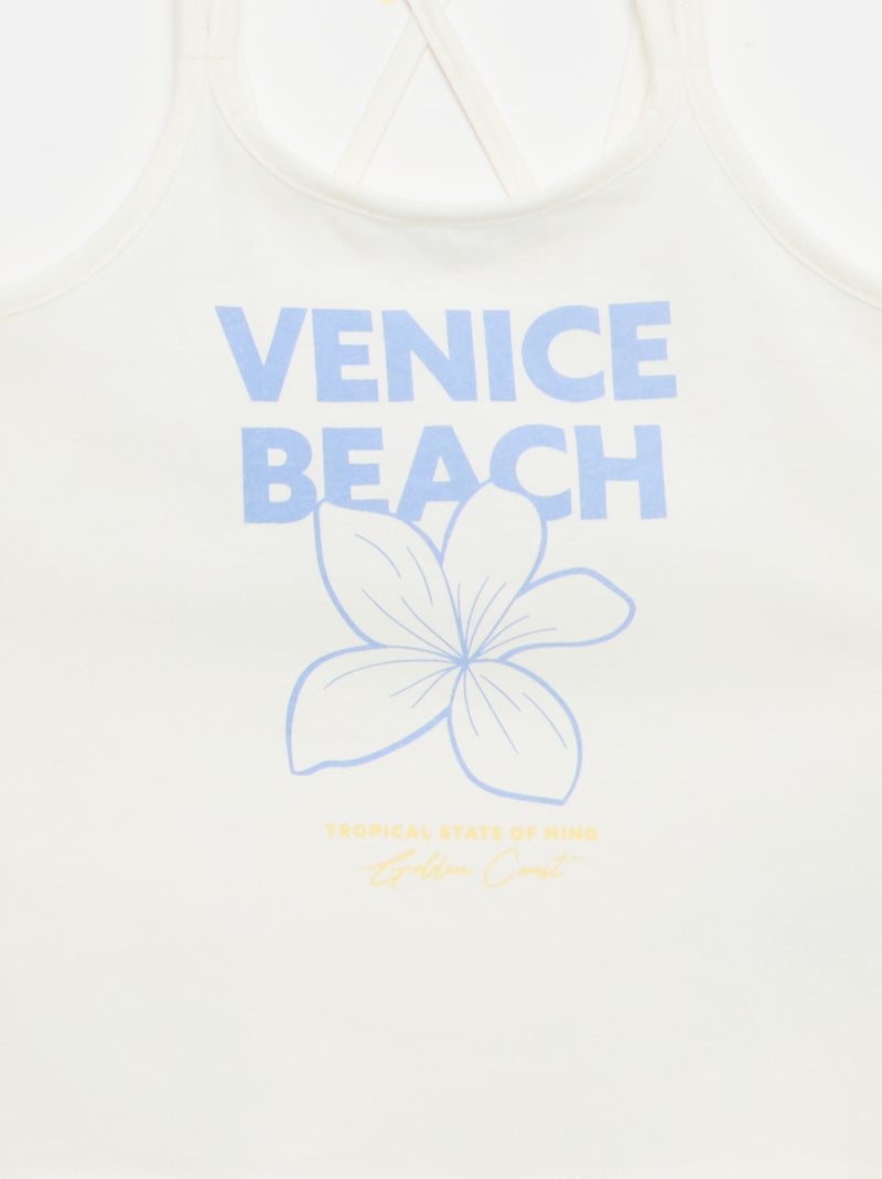 Lot de 2 débardeurs dont 1 imprimé Blanc - Kiabi