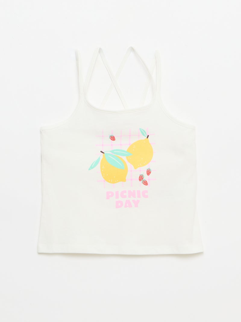 Lot de 2 débardeurs dont 1 imprimé Blanc - Kiabi