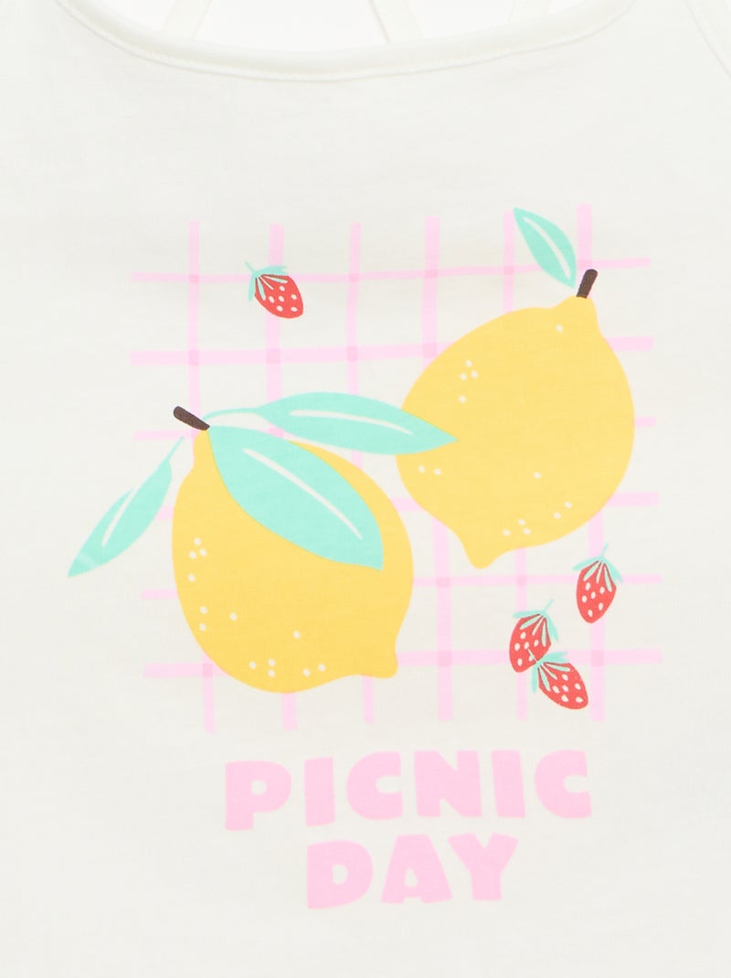 Lot de 2 débardeurs dont 1 imprimé Blanc - Kiabi