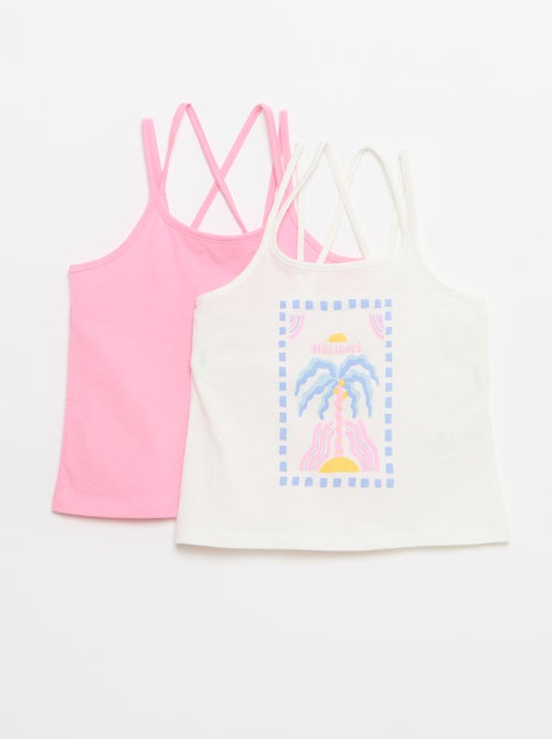 Lot de 2 débardeurs dont 1 imprimé - Kiabi