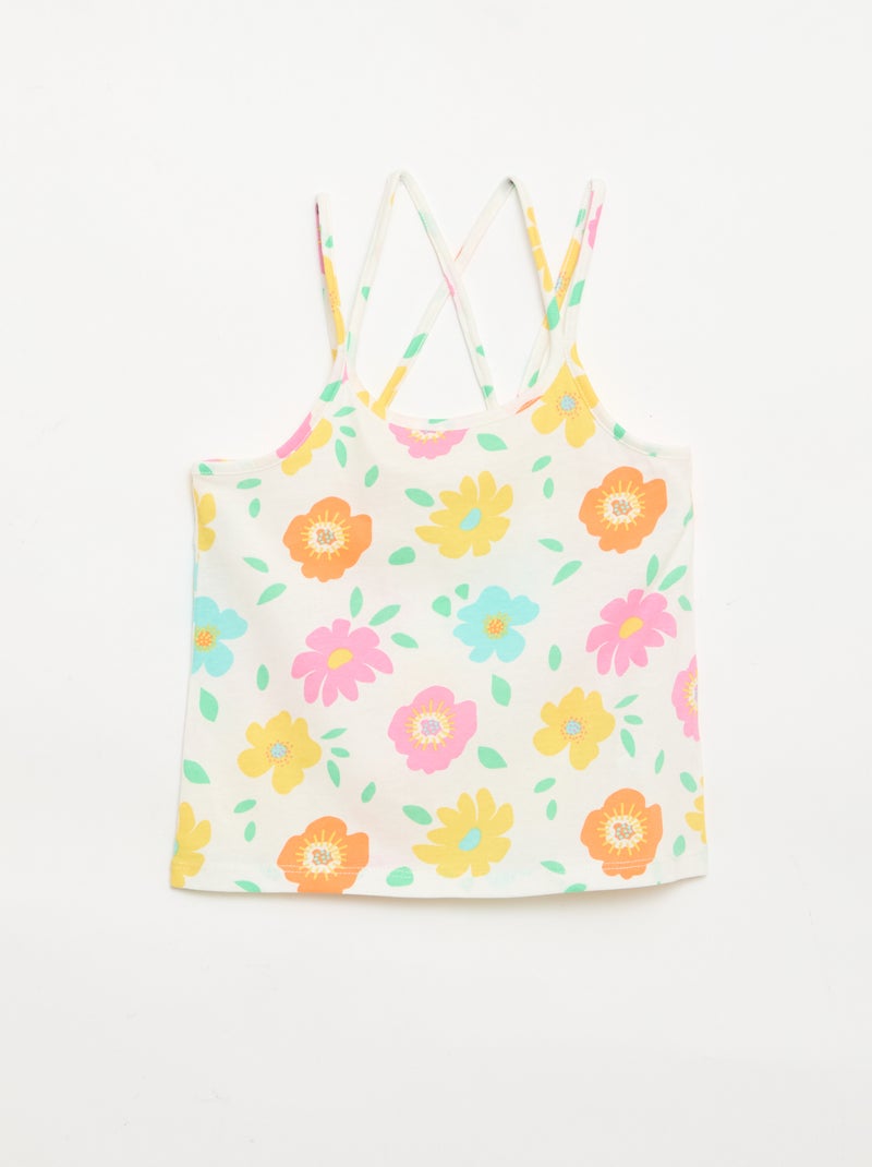 Lot de 2 débardeurs dont 1 imprimé Blanc - Kiabi