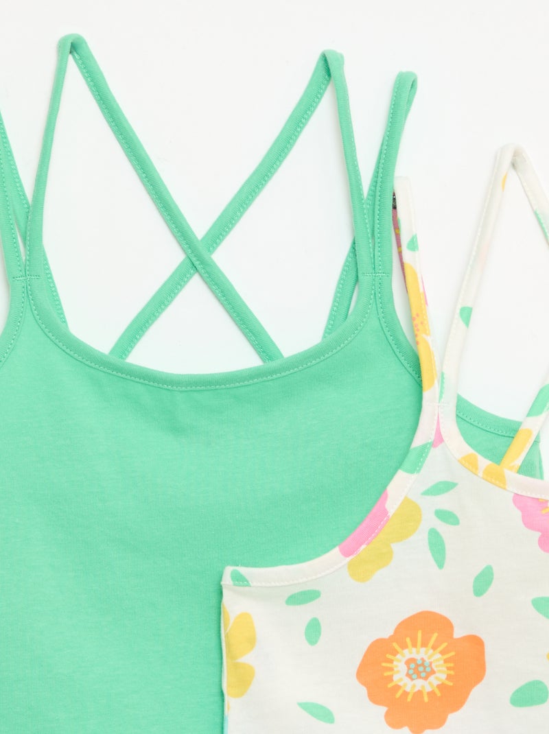 Lot de 2 débardeurs dont 1 imprimé Blanc - Kiabi