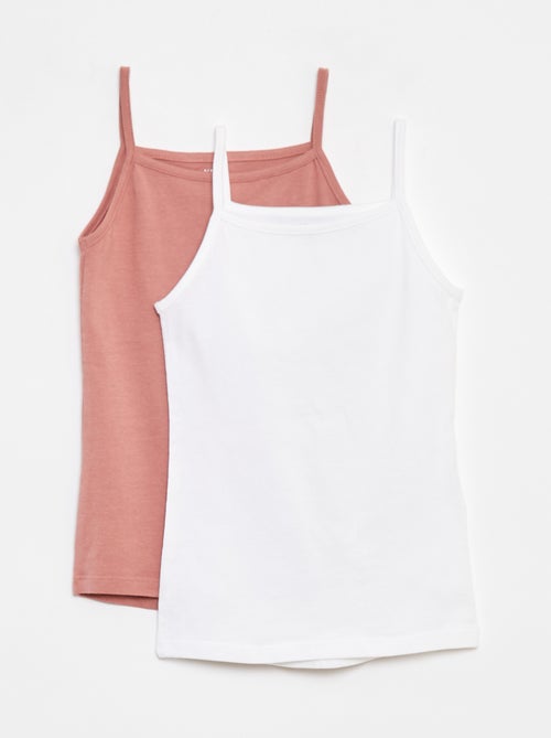 Lot de 2 débardeurs en coton stretch - Kiabi