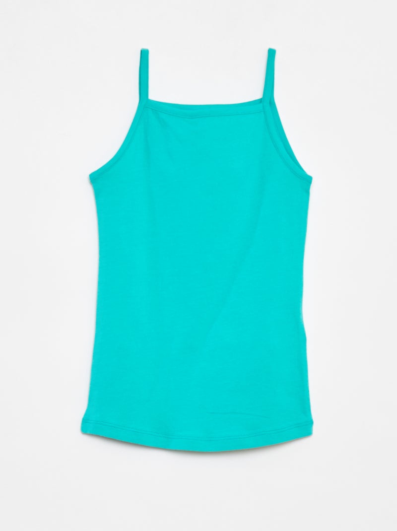 Lot de 2 débardeurs en coton stretch VERT - Kiabi