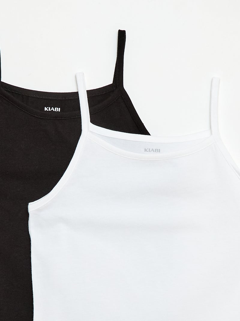 Lot de 2 débardeurs Noir - Kiabi