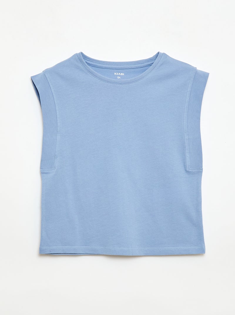 Lot de 2 débardeurs uni Bleu - Kiabi