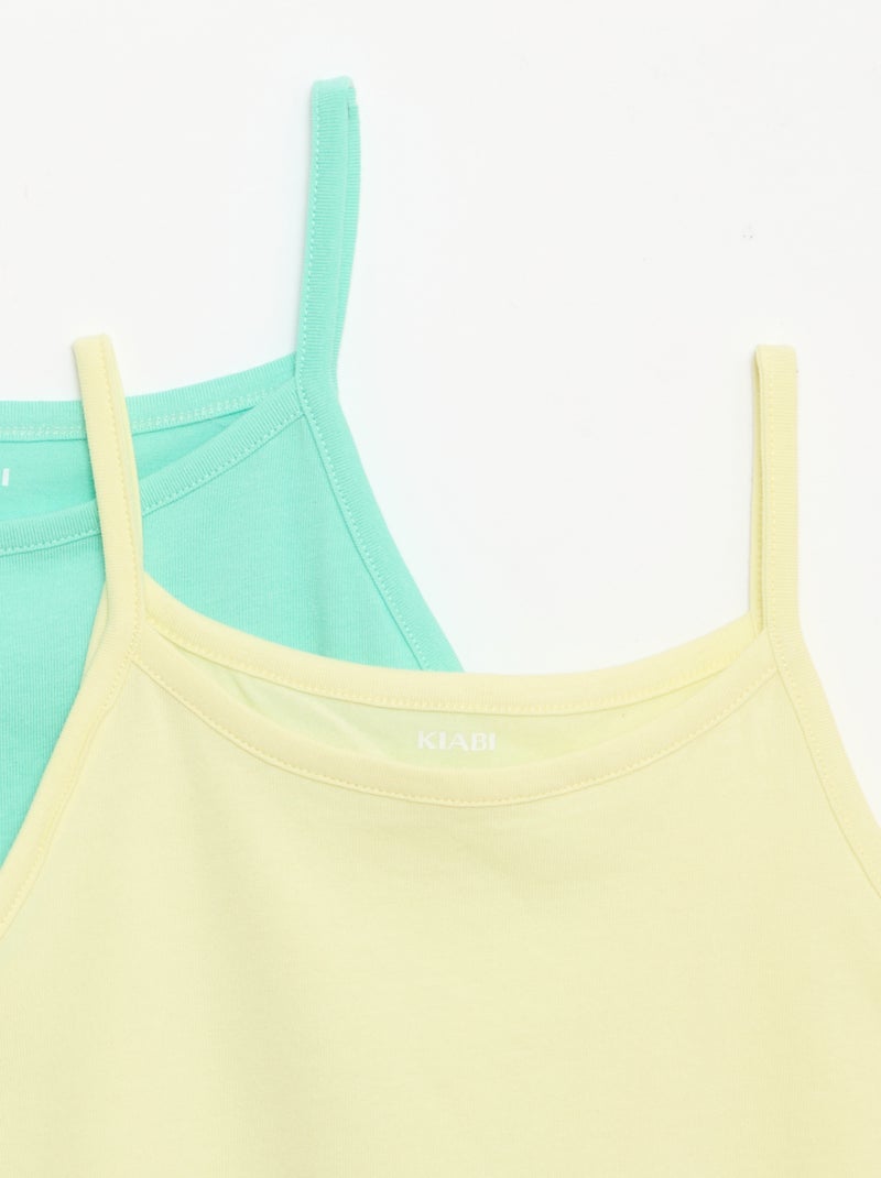 Lot de 2 débardeurs Vert - Kiabi