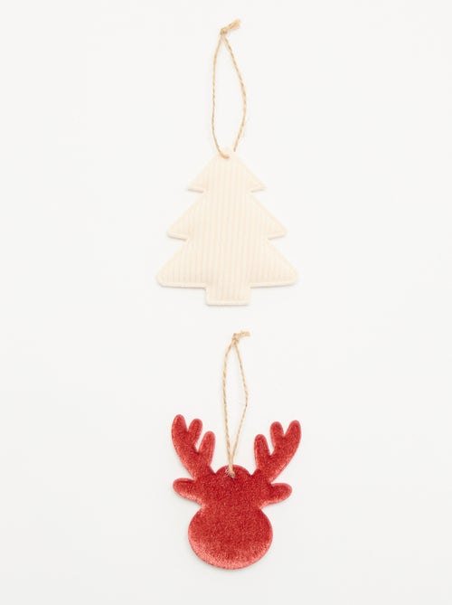 Lot de 2 décorations de Noël en feutrine - Kiabi