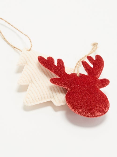 Lot de 2 décorations de Noël en feutrine - Kiabi