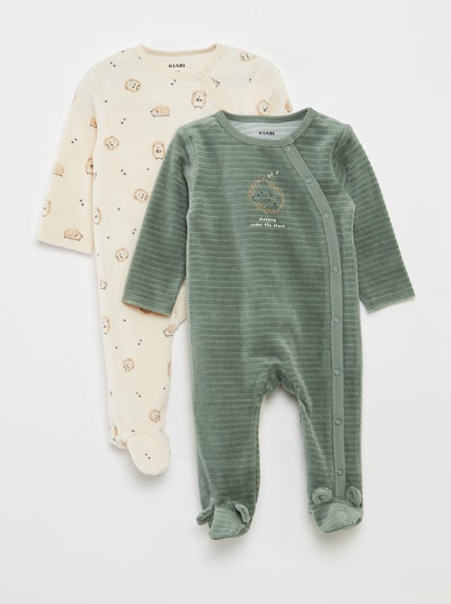 Lot de 2 dors-bien en velours - Kiabi
