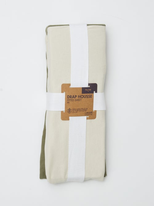 Lot de 2 draps housse bébé 70x140 en jersey - Kiabi Home - Kiabi