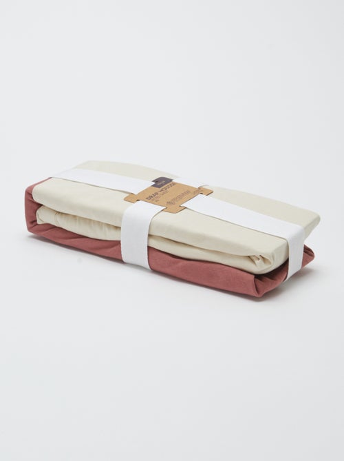 Lot de 2 draps housse bébé 70x140 en jersey - Kiabi Home - Kiabi