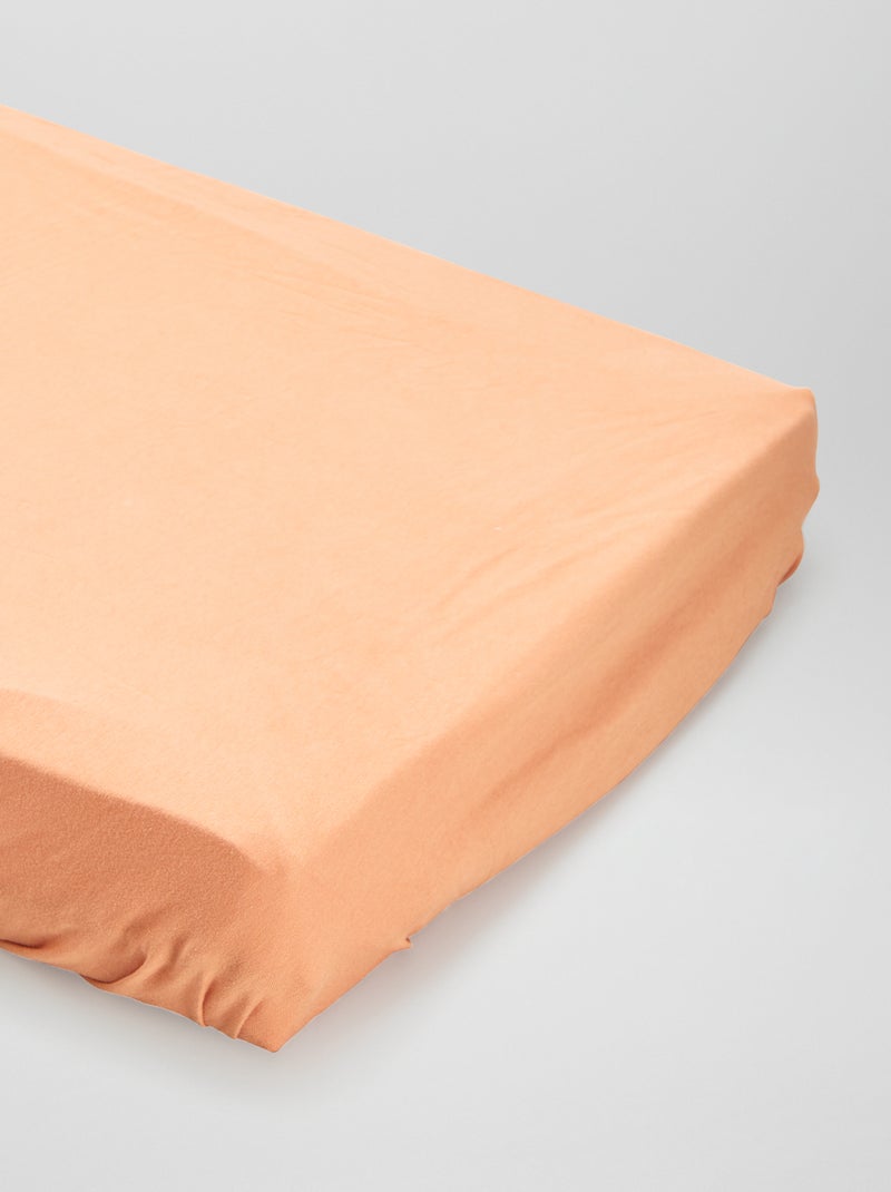 Lot de 2 draps housse Beige/orange - Kiabi