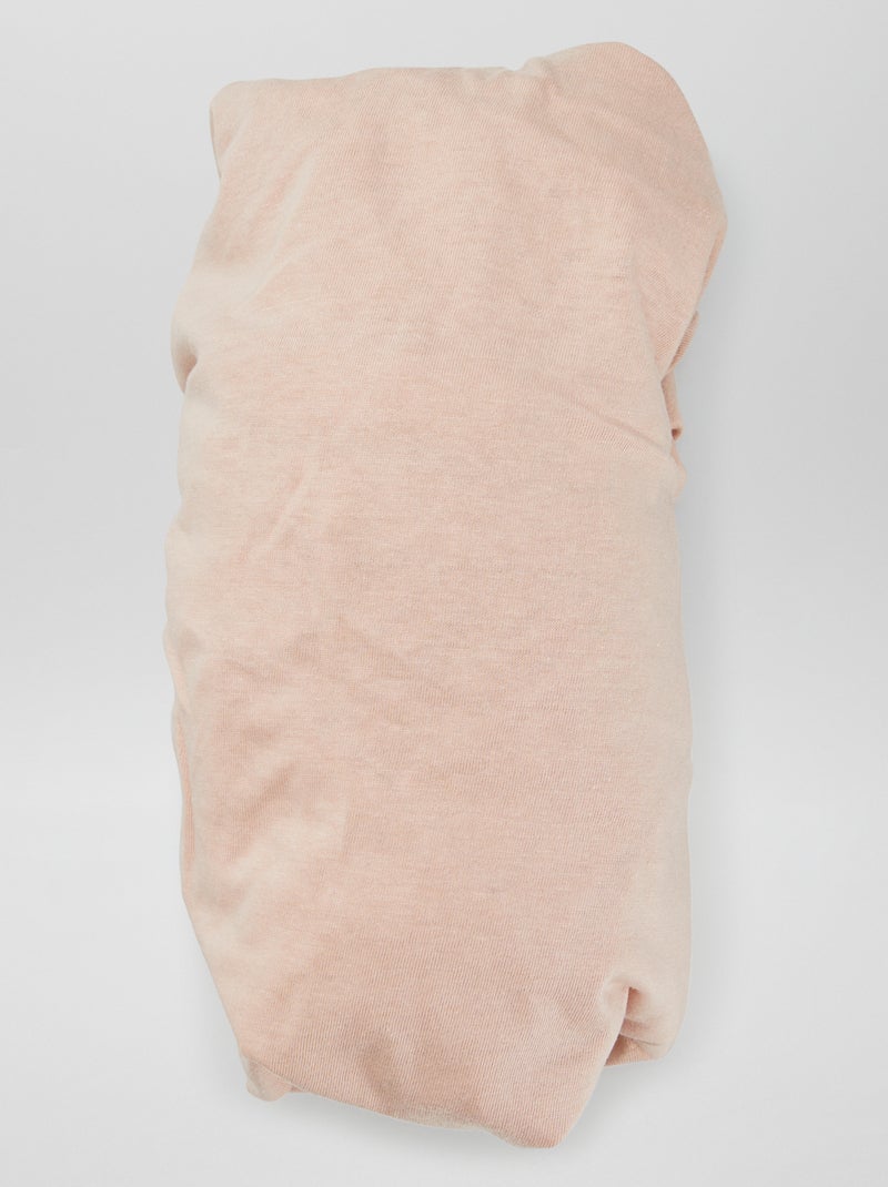 Lot de 2 draps housse Blanc/pêche - Kiabi