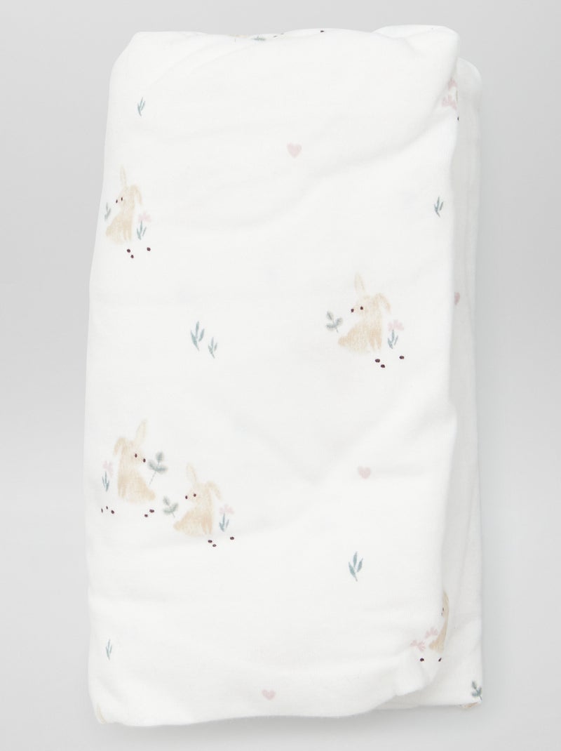 Lot de 2 draps housse Blanc/rose - Kiabi