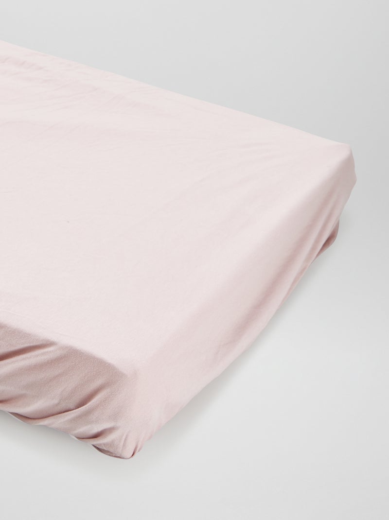 Lot de 2 draps housse Blanc/rose - Kiabi