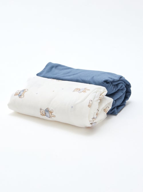 Lot de 2 draps housse en coton - Kiabi