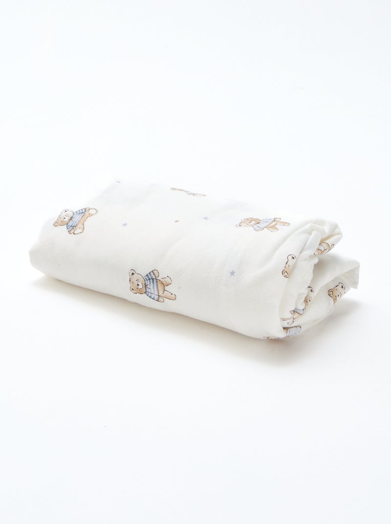 Lot de 2 draps housse en coton Beige - Kiabi