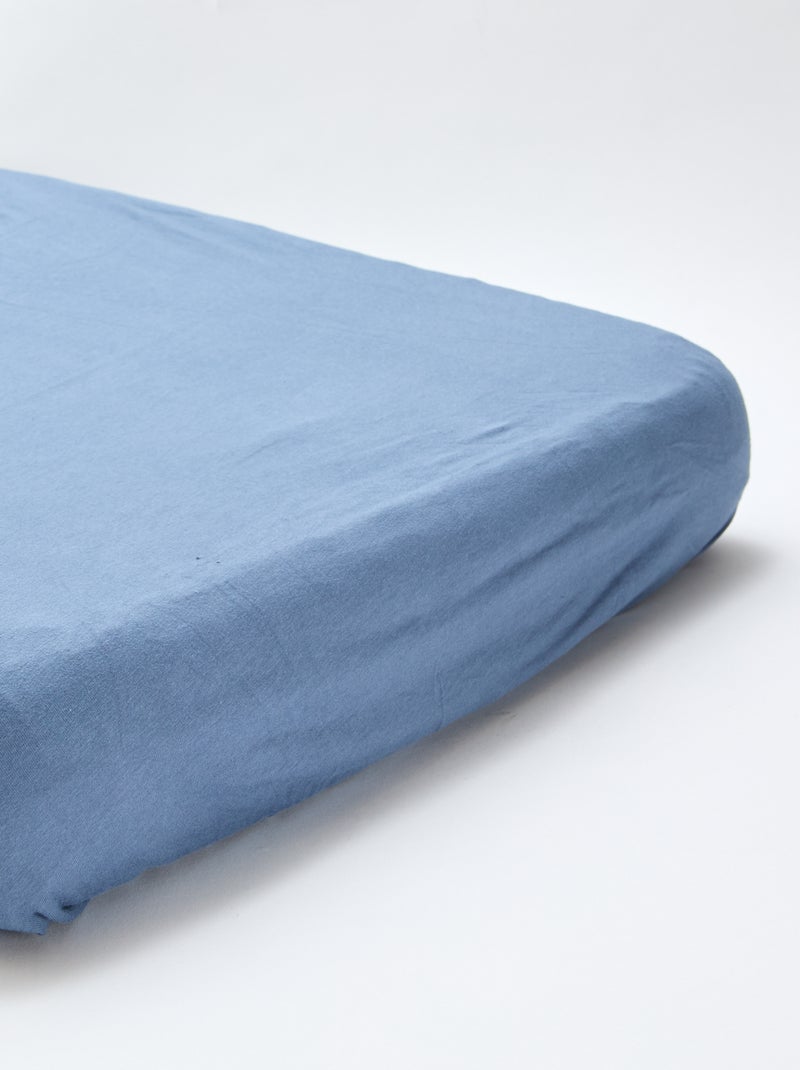 Lot de 2 draps housse en coton Beige - Kiabi