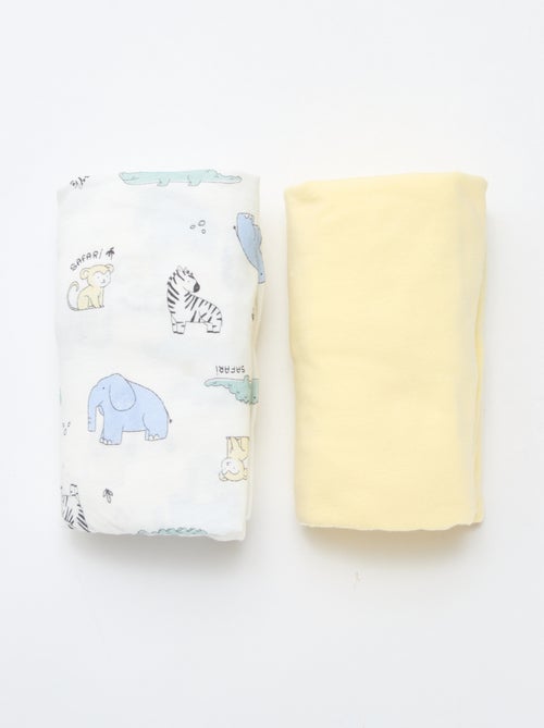 Lot de 2 draps housse en coton - Kiabi