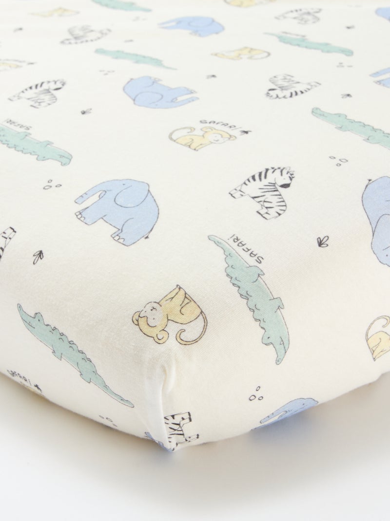 Lot de 2 draps housse en coton Blanc - Kiabi