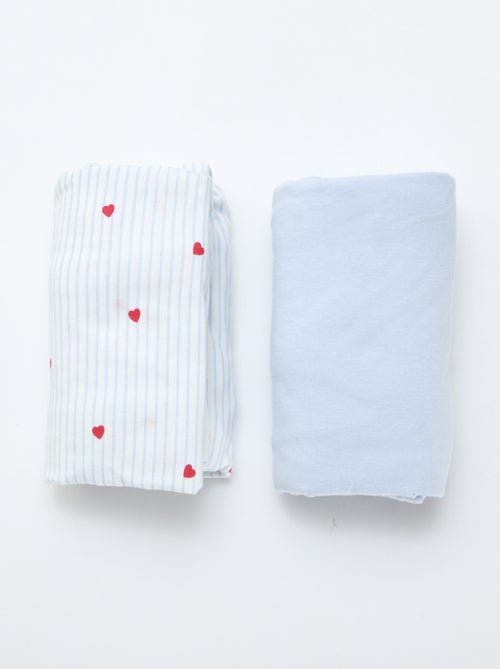 Lot de 2 draps housse en coton - Kiabi