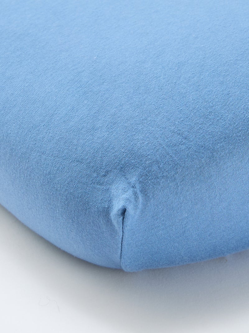 Lot de 2 draps housse en coton Bleu - Kiabi