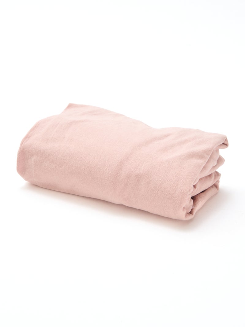 Lot de 2 draps housse en coton Rose - Kiabi