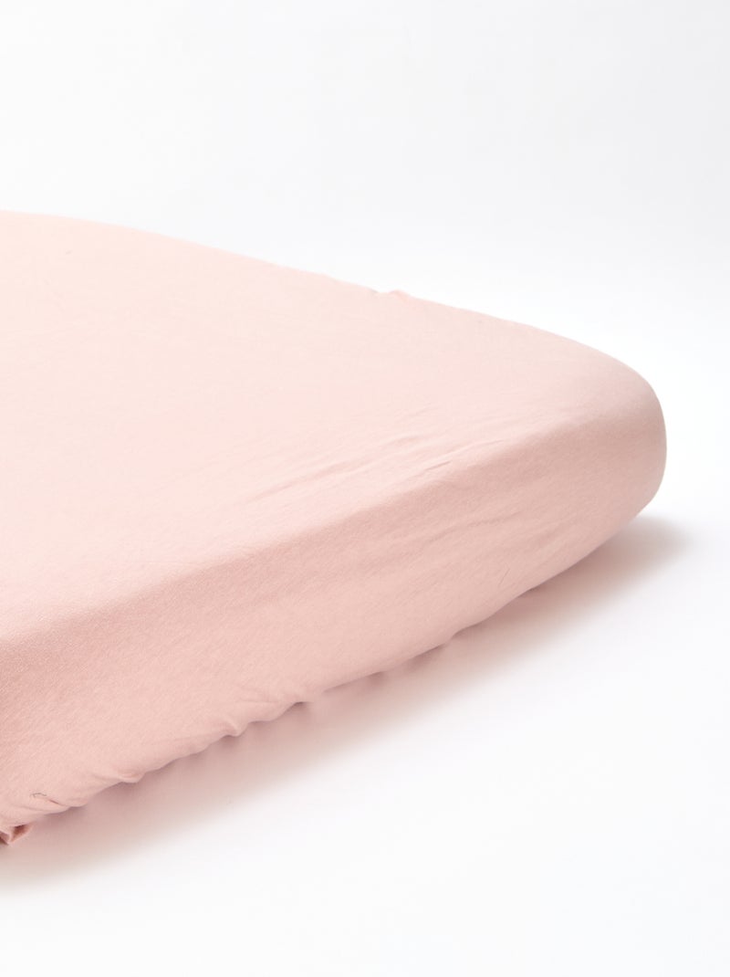 Lot de 2 draps housse en coton Rose - Kiabi