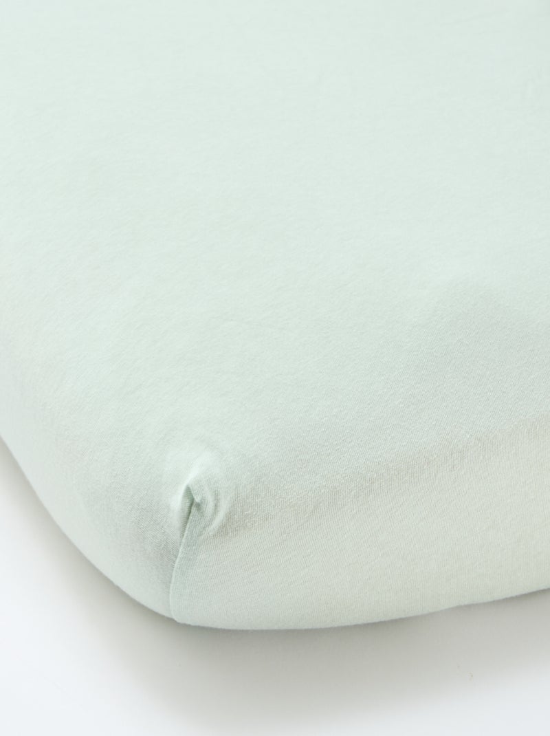 Lot de 2 draps housse en coton Vert - Kiabi