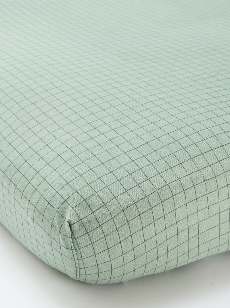 Lot de 2 draps housse en coton Vert - Kiabi